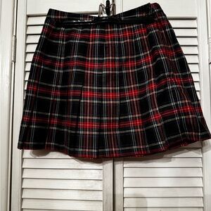 Urban Outfitters Red and Black Plaid Mini Skirt